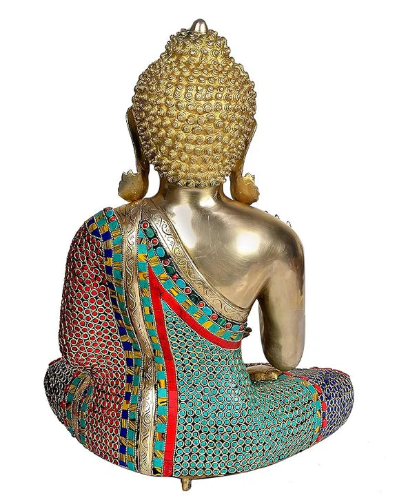 ब्रासोरा® वृंदावन वेणुगोपाल कृष्ण पीतल की प्रतिमा मोर के साथ | एंटीक नीला और सुनहरा रंग | ऊँचाई 20 इंच