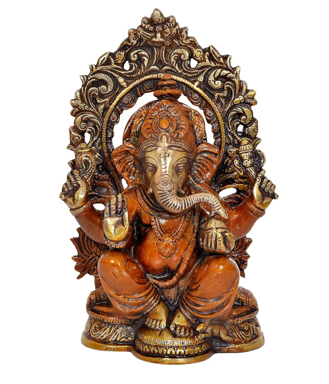 ब्रासोरा® वृंदावन वेणुगोपाल कृष्ण पीतल की प्रतिमा मोर के साथ | एंटीक नीला और सुनहरा रंग | ऊँचाई 20 इंच