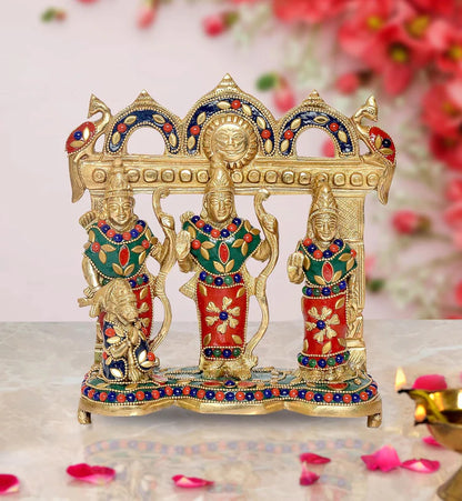 ब्रासोरा® वृंदावन वेणुगोपाल कृष्ण पीतल की प्रतिमा मोर के साथ | एंटीक नीला और सुनहरा रंग | ऊँचाई 20 इंच