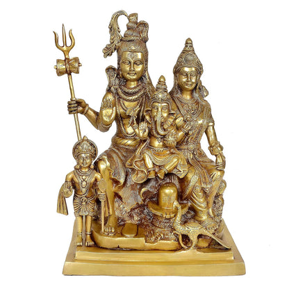 Brassaura® Brass Shiv Parivar Murti Idol Statue | Height 15.4 Inches