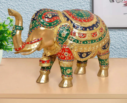 Brassaura® Brass Elephant Statue | Height 10 Inches