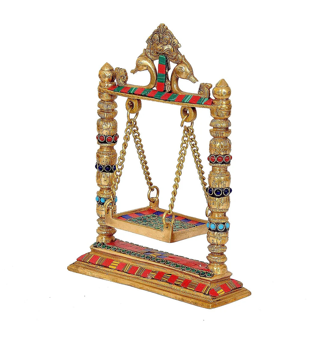 Brassaura® Brass Ladoo Gopal Swing Jhula | Height 26 cm