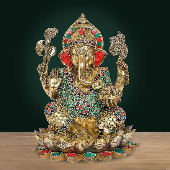 ब्रासोरा® वृंदावन वेणुगोपाल कृष्ण पीतल की प्रतिमा मोर के साथ | एंटीक नीला और सुनहरा रंग | ऊँचाई 20 इंच