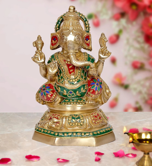 Brassaura® Brass Lord Ganesha Statue | Height 11 Inches
