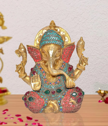ब्रासोरा® वृंदावन वेणुगोपाल कृष्ण पीतल की प्रतिमा मोर के साथ | एंटीक नीला और सुनहरा रंग | ऊँचाई 20 इंच