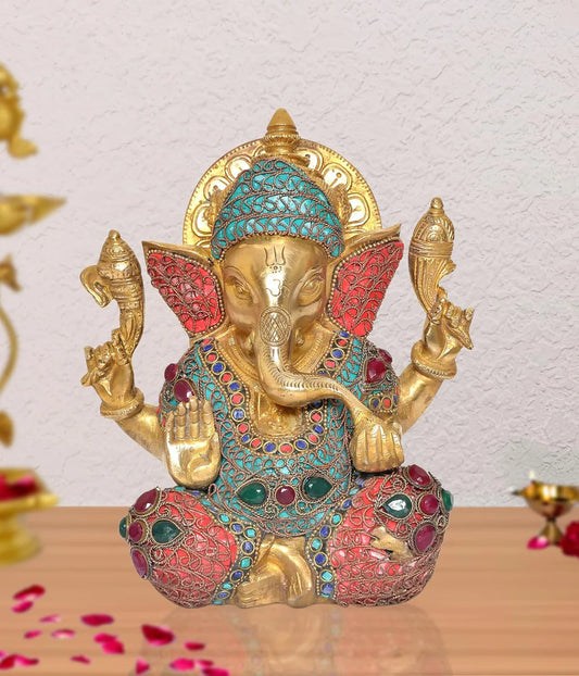Brassaura® Brass Lord Ganesha Statue | Height 8 Inches