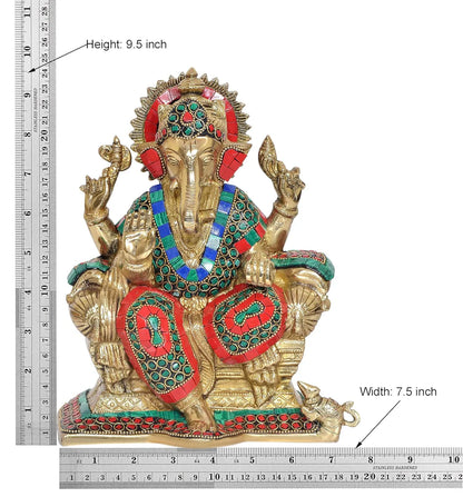 ब्रासोरा® वृंदावन वेणुगोपाल कृष्ण पीतल की प्रतिमा मोर के साथ | एंटीक नीला और सुनहरा रंग | ऊँचाई 20 इंच