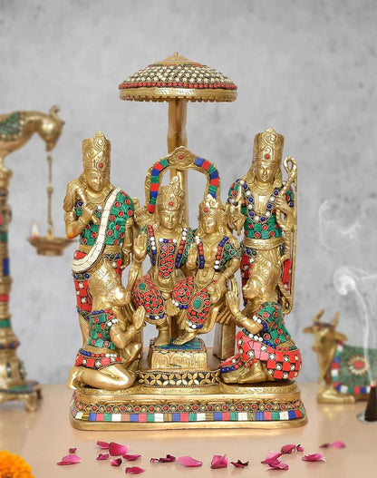 Brassaura® Brass Ram Darbar Statue | Height 15 Inches