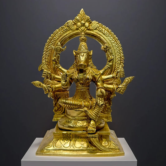 Brassaura™ Brass Varahi Idol – Height 12 Inches & Weight 2.2 Kgs | Traditional Pooja Room Décor