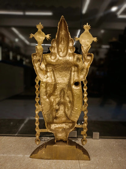 Brassaura® Brass Balaji & Lakshmi Idol for Home Temple Decor | Height 35 Inches