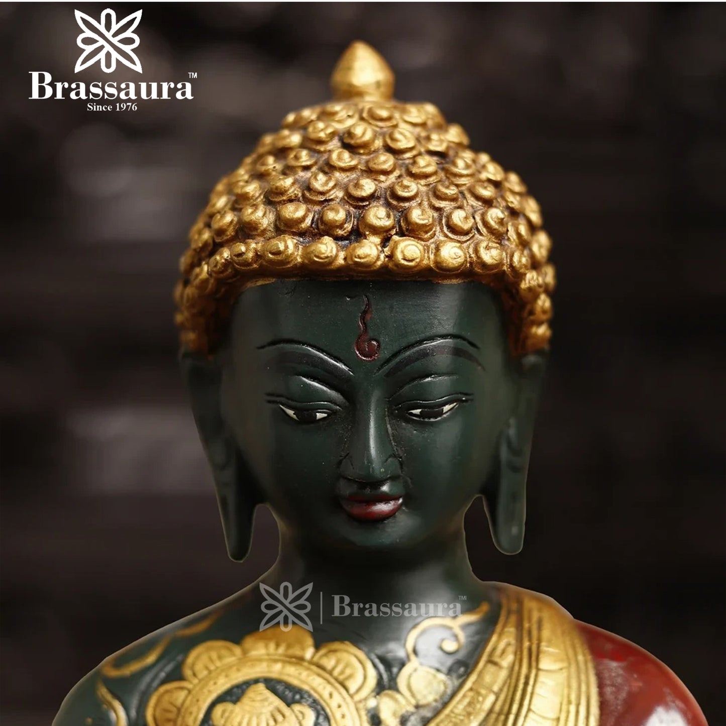 Brass Buddha For Home And Décor Weight 5.6 kg Height 12 Inch