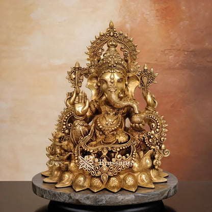 Brassaura™ Brass Ganesha Statue – “Harbinger of Joy” | Height 22 Inches & Weight 29 Kgs