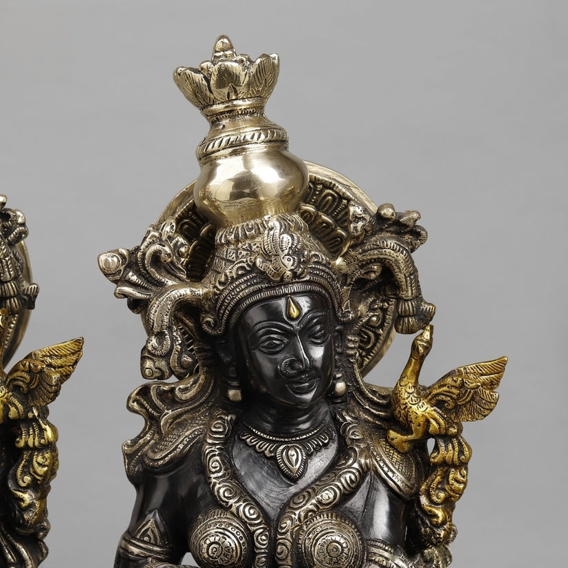 Brass Radha Krishna Statue Black finish 22.5” Inches