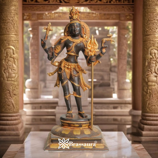 Brass Artistic Aardhnareshwar Statue Weight 11 kg & Height 21.5 Inch