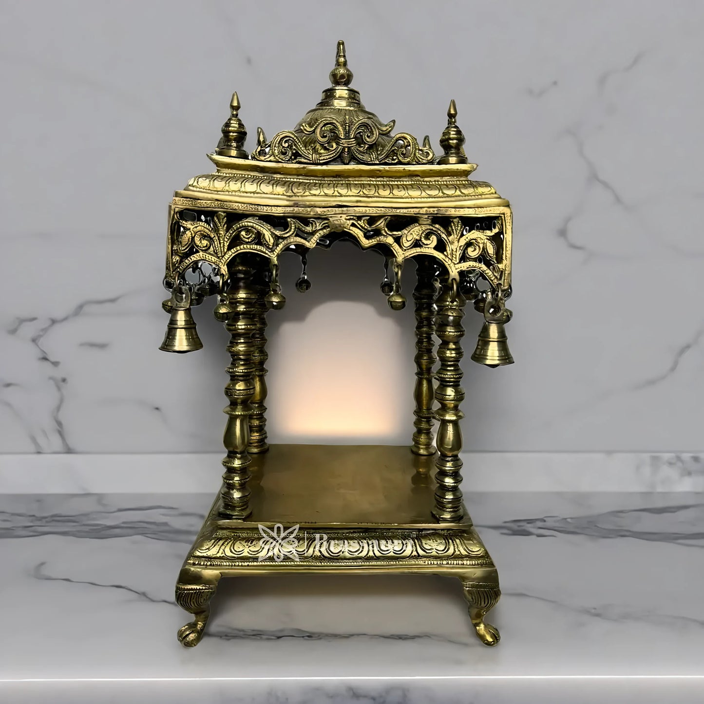 Brassaura™ Brass Temple Statue – Height 21 Inches & Weight 14.8 Kgs | Artistic Spiritual Accent