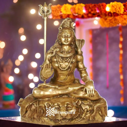 Brassaura™ Traditional Brass Shiva Murti – Height 35 Inches & Weight 38 Kgs | Classic Idol