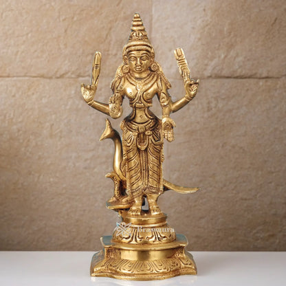 Brass Kartikiya Idol for Home and Decor Height 8.2 Inches & Weight 1.42 Kgs