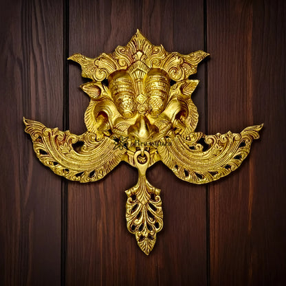 Brassaura™ Handcrafted Brass Nazar Raksha Kawach Wall Hanging – Height 12 Inches & Weight 1.5 Kgs | Sacred Wall Décor