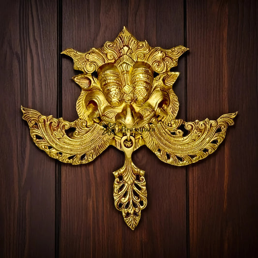 Brassaura™ Handcrafted Brass Nazar Raksha Kawach Wall Hanging – Height 12 Inches & Weight 1.5 Kgs | Sacred Wall Décor