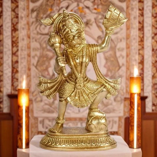 Brassaura™ Brass Hanuman Idol – Height 6.8 Inches & Weight 0.62 Kgs | Divine Gifting