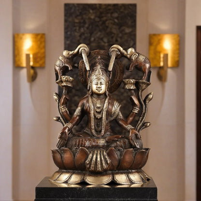 Brass Laxmi Idol for Home and Decor Height 12 Inches & Weight 5.5 Kgs