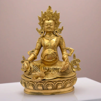 Brassaura™ Brass Kuber Idol – Height 12 Inches & Weight 4.3 Kgs | Religious & Cultural Décor