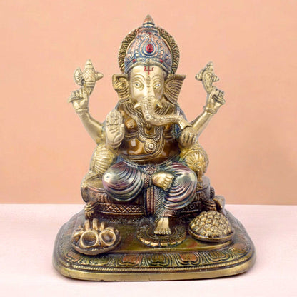 Brassaura® Brass Sacred Ganesh Idol | Height 9.1 Inches