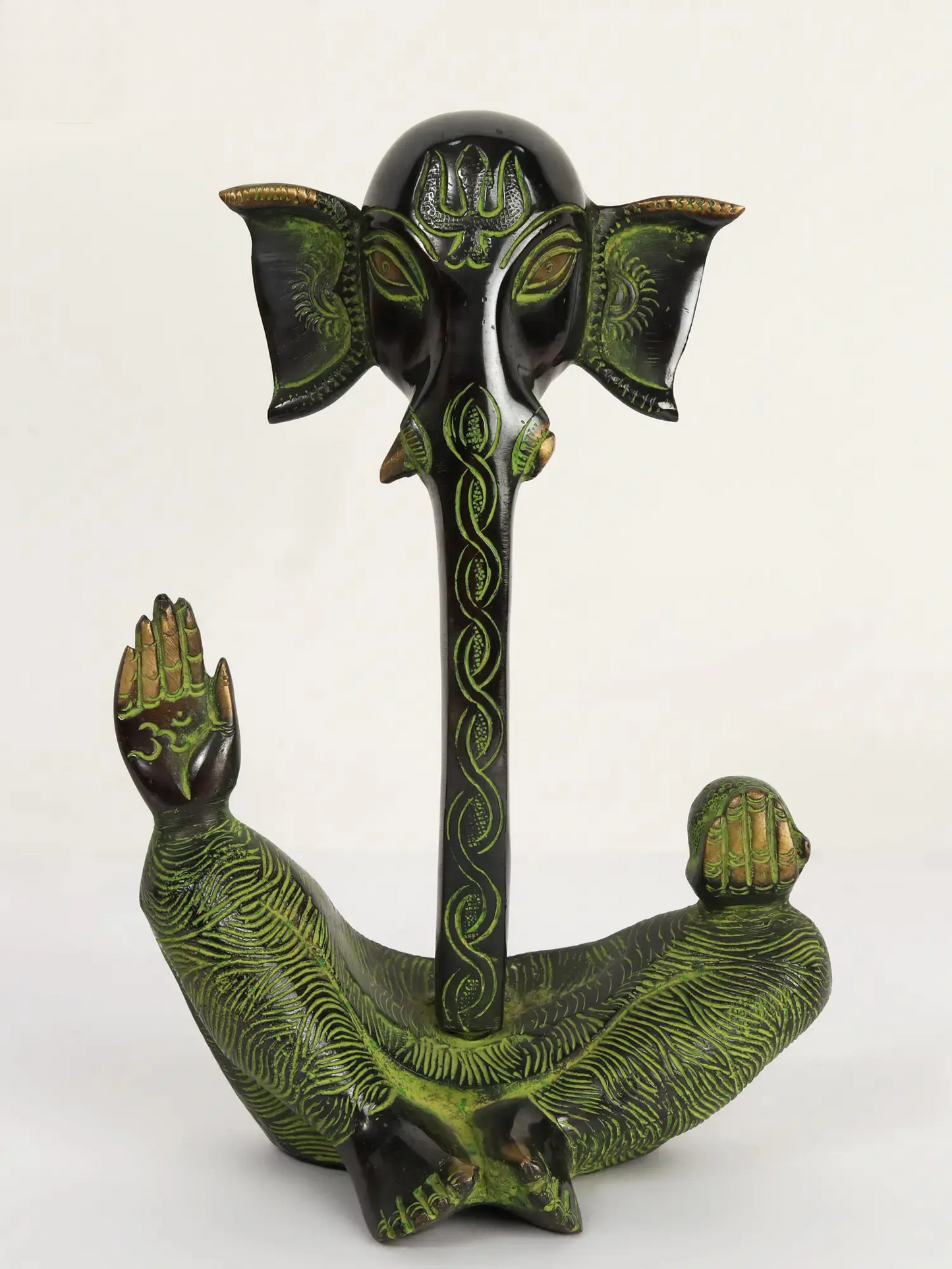 Brassaura™ Modern Art Brass Lord Ganesha Sculpture | Height 9.3 Inches & Weight 2.13 kgs