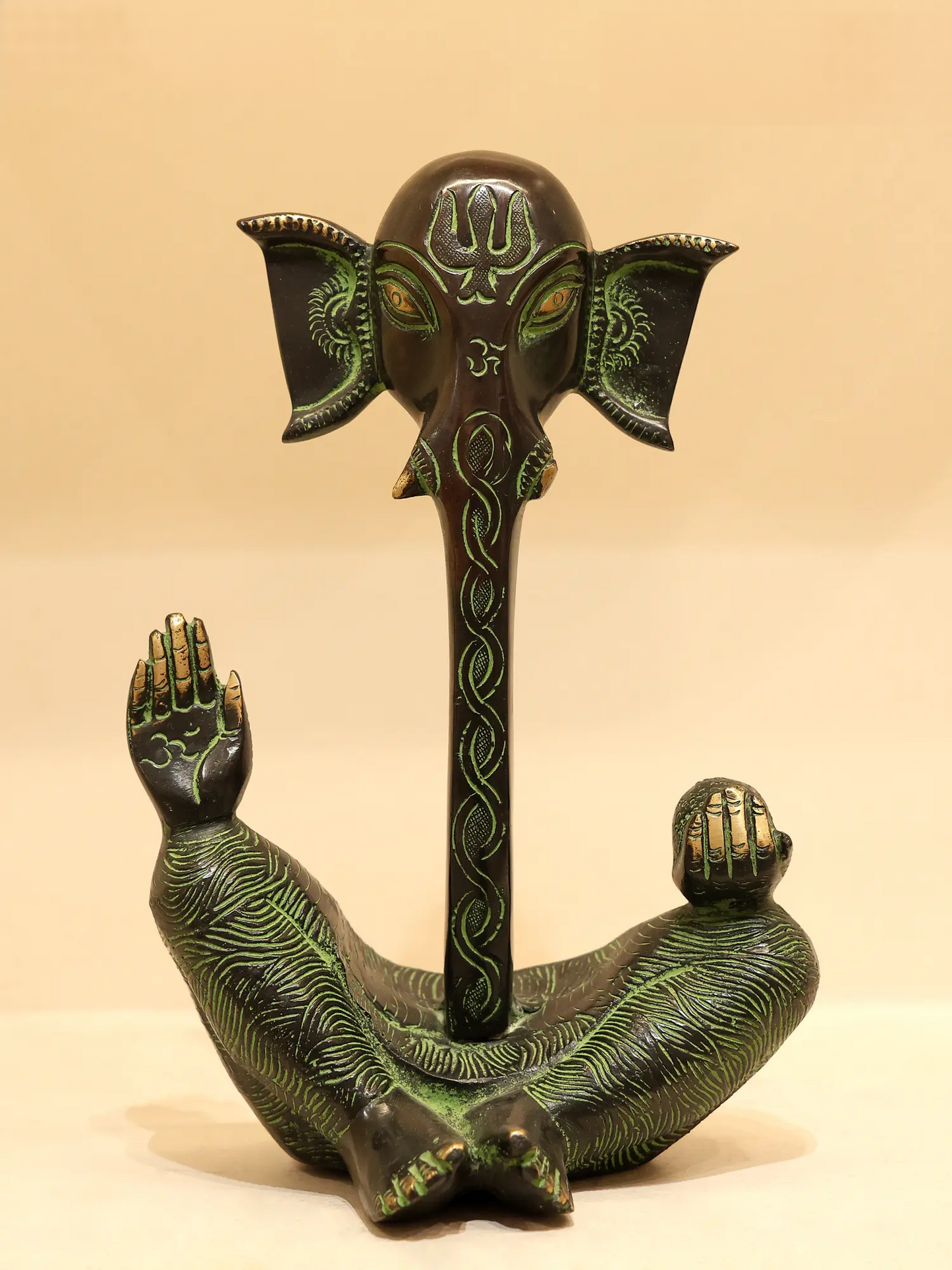 Brassaura™ Modern Art Brass Lord Ganesha Sculpture | Height 9.3 Inches & Weight 2.13 kgs