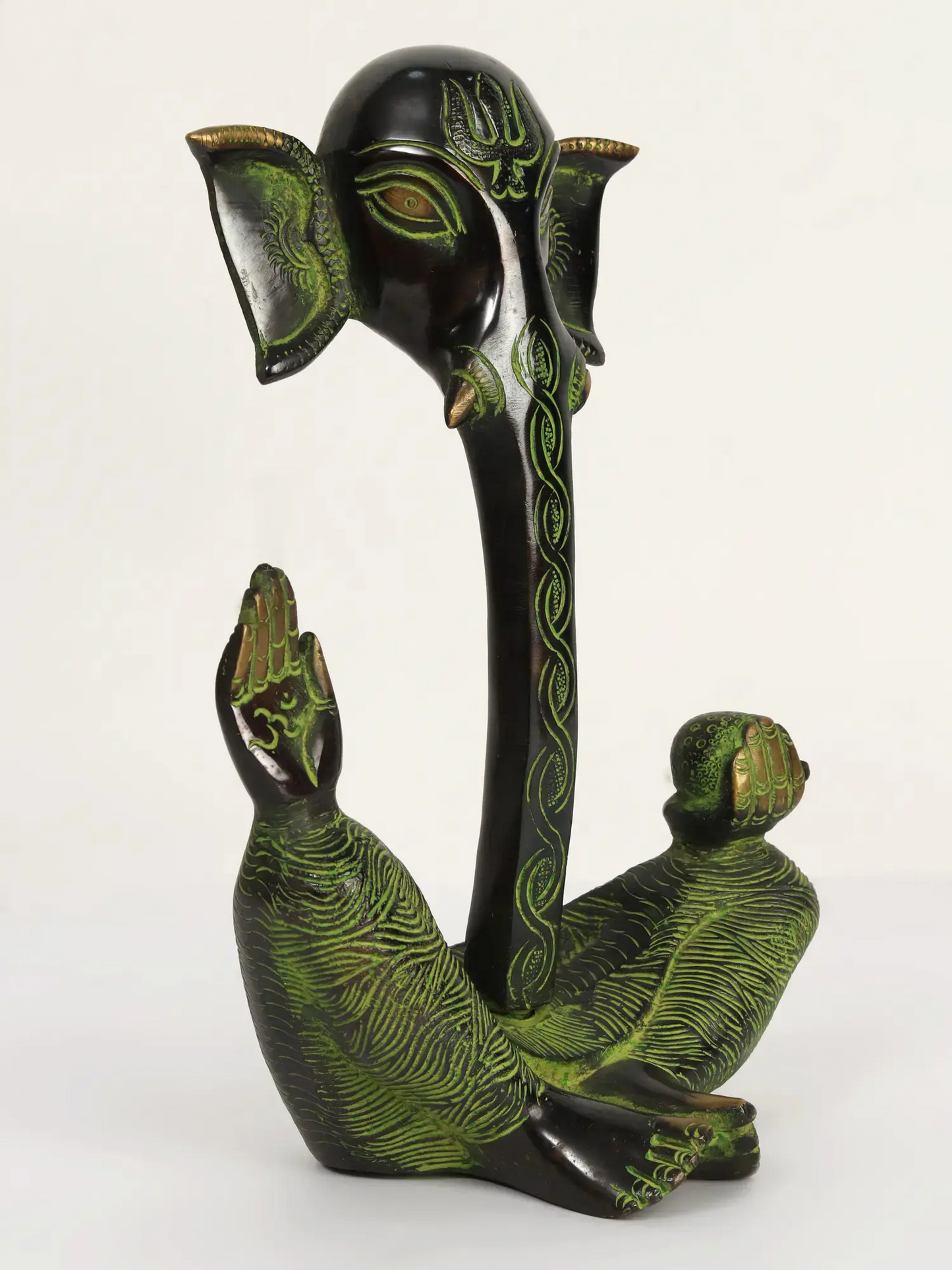 Brassaura™ Modern Art Brass Lord Ganesha Sculpture | Height 9.3 Inches & Weight 2.13 kgs