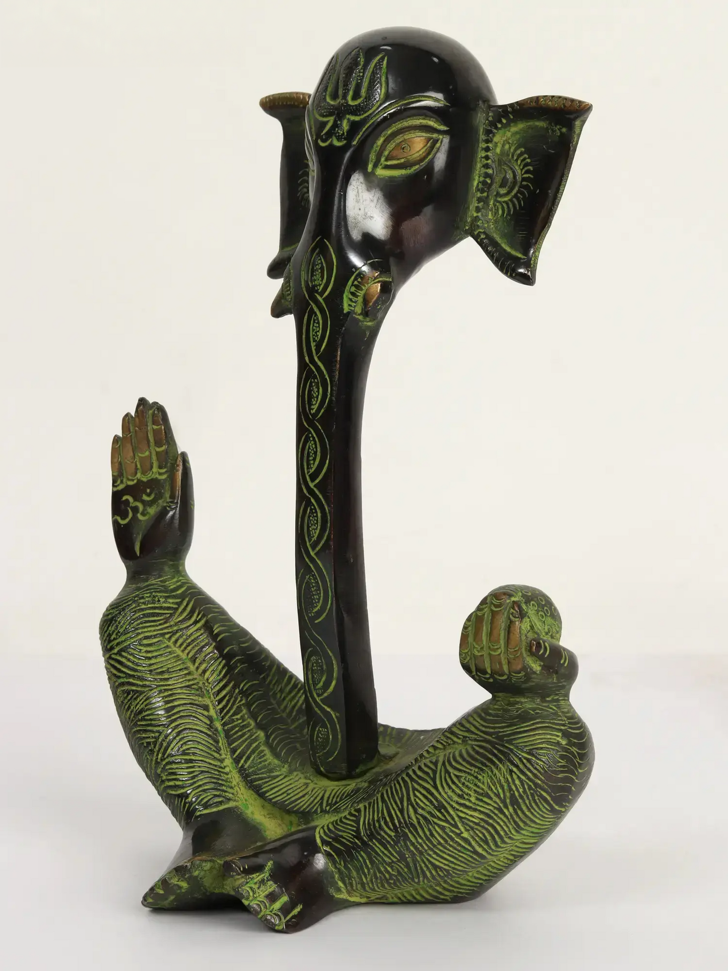 Brassaura™ Modern Art Brass Lord Ganesha Sculpture | Height 9.3 Inches & Weight 2.13 kgs