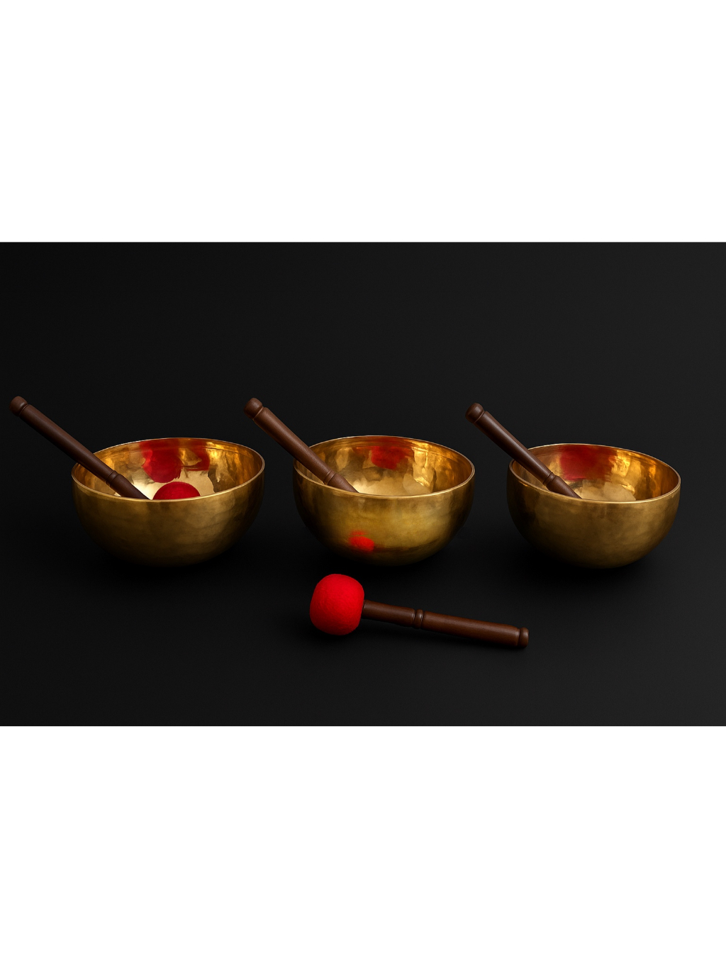 Brassaura® Emotional Flow 3 Chakra Singing Bowl Set with D, E & F Notes | Handcrafted Sound Healing Bowls | Sacral, Solar Plexus & Heart Chakra | Meditation & Yoga Sound Bowl Set