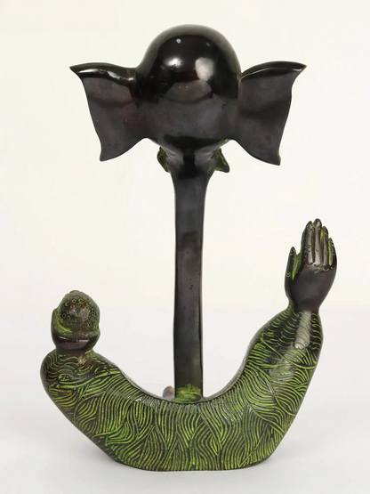 Brassaura™ Modern Art Brass Lord Ganesha Sculpture | Height 9.3 Inches & Weight 2.13 kgs
