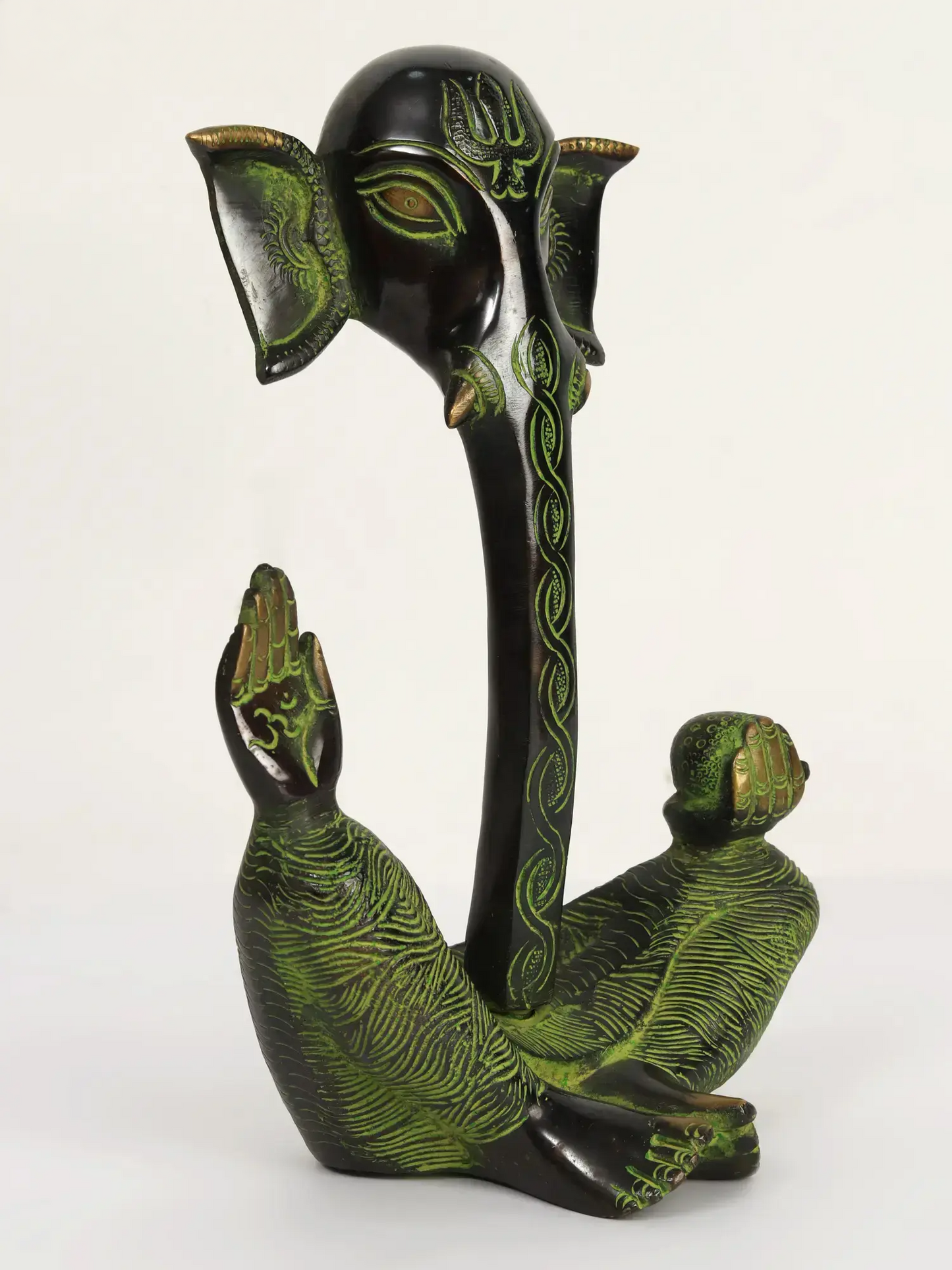 Brassaura™ Modern Art Brass Lord Ganesha Sculpture | Height 9.3 Inches & Weight 2.13 kgs