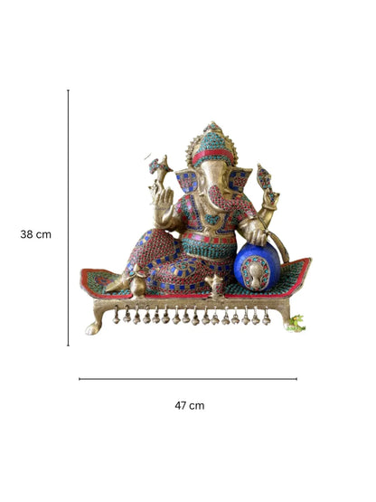 Brassaura® Brass Ganesha Idol | Height 15 Inches