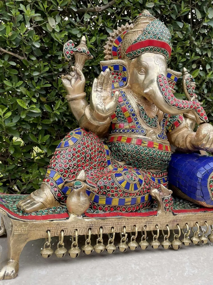 Brassaura® Brass Ganesha Idol | Height 15 Inches