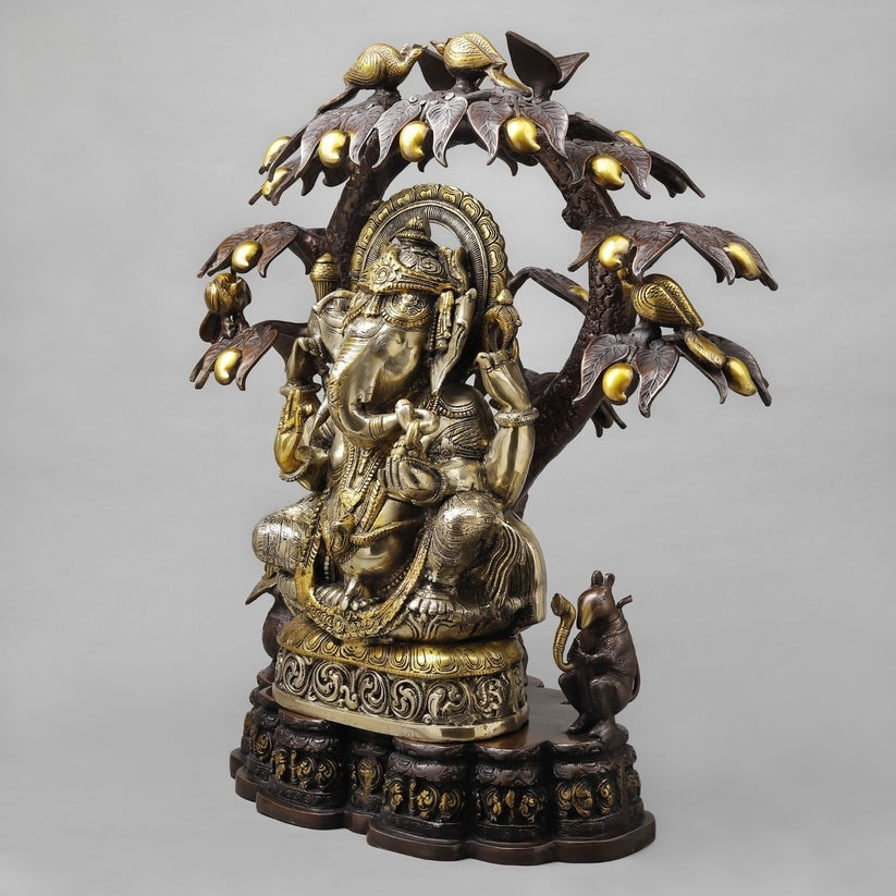 Handcrafted brass statue Ganesha Tree Statue 29 Inches