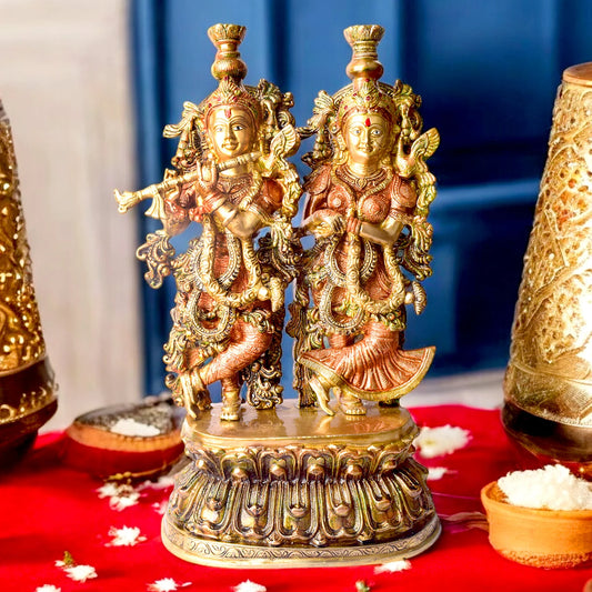 Brassaura® Brass Radha Krishna Idol | Height 21 Inches
