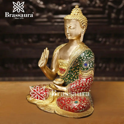 Brass Buddha For Home Décor And Gift Items Weight 15.95 Kg And Height 22.5 Inch