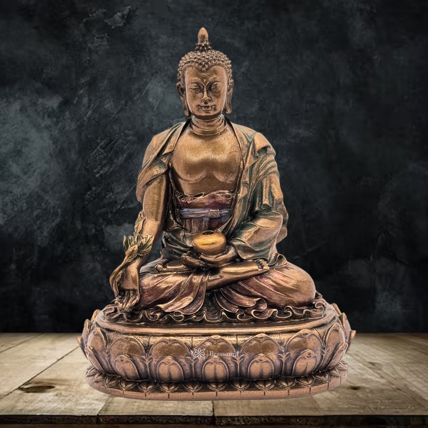 Resin Buddha Statue for Home and Decor And Gift Show Piece for Living Room Weight 475 Grams Height 15 cm