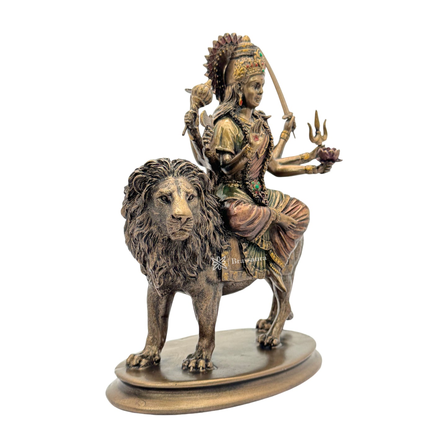 Resin Durga Statue for Home and Decor And Gift Show Piece for Living Room Weight 1652 Grams Height 25 cm