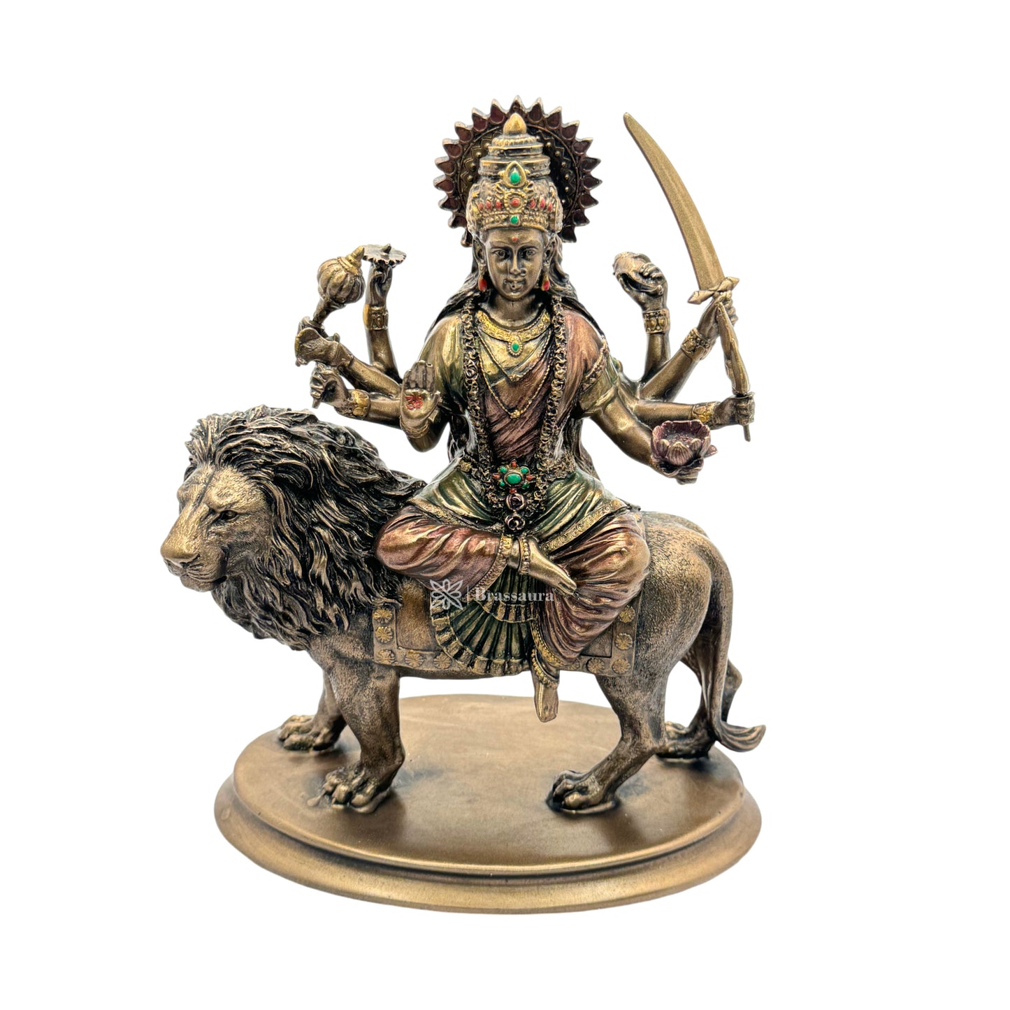 Resin Durga Statue for Home and Decor And Gift Show Piece for Living Room Weight 1652 Grams Height 25 cm