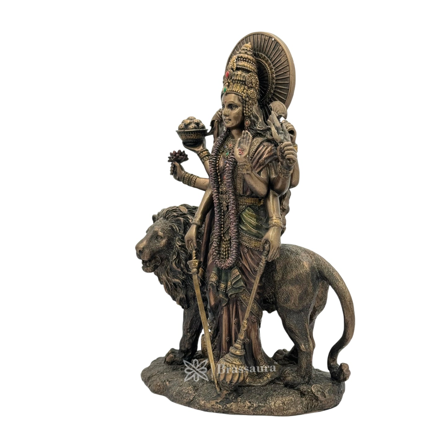 Resin Durga Statue for Home and Decor And Gift Show Piece for Living Room Weight 1710 Grams Height 30 cm