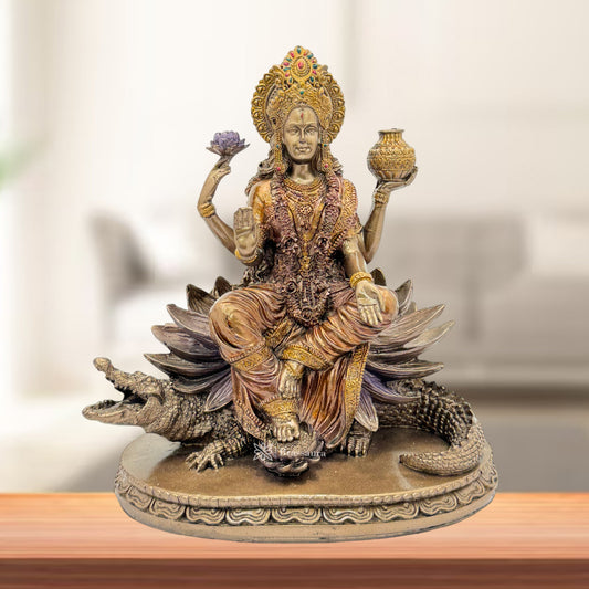 Resin Ganga Statue for Home and Decor And Gift Show Piece for Living Room Weight 1.54 Kg Height 20 cm