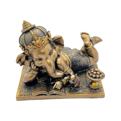 Resin Ganesha Statue for Home and Decor And Gift Show Piece for Living Room Weight .685 Kg Height 12 cm