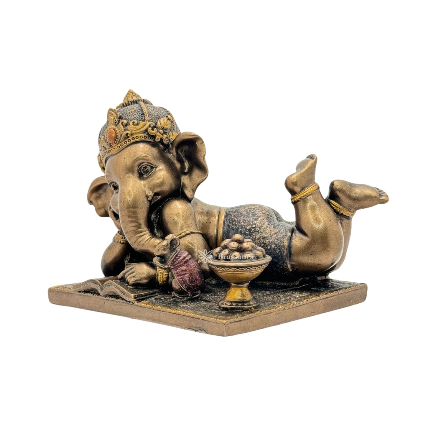 Resin Ganesha Statue for Home and Decor And Gift Show Piece for Living Room Weight .685 Kg Height 12 cm