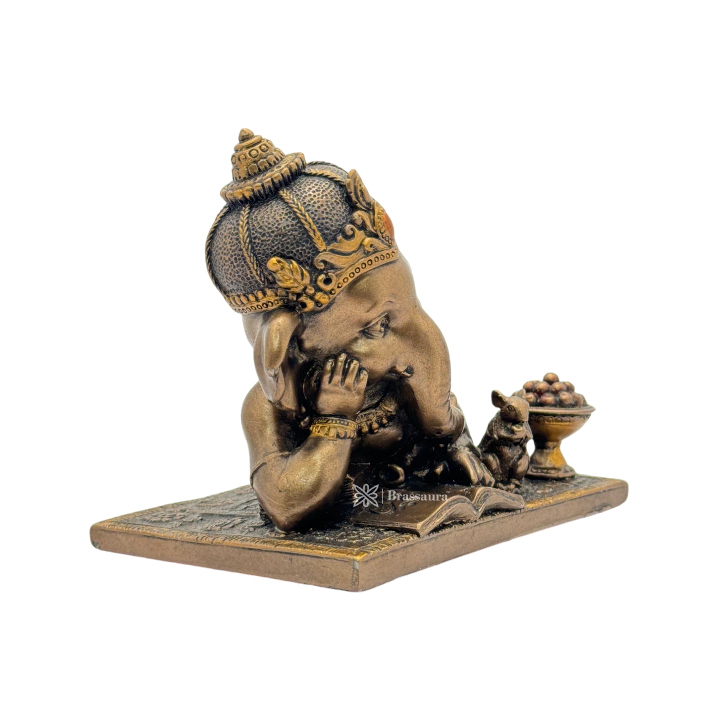 Resin Ganesha Statue for Home and Decor And Gift Show Piece for Living Room Weight .685 Kg Height 12 cm