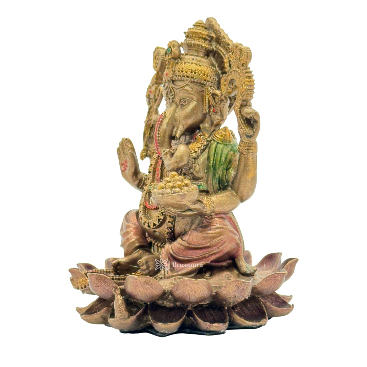 Resin Ganesha Statue for Home and Decor And Gift Show Piece for Living Room Weight .150 Kg Height 10 cm