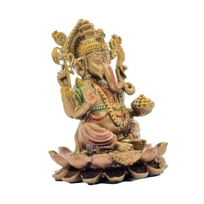 Resin Ganesha Statue for Home and Decor And Gift Show Piece for Living Room Weight .150 Kg Height 10 cm