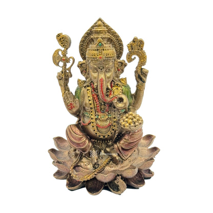 Resin Ganesha Statue for Home and Decor And Gift Show Piece for Living Room Weight .150 Kg Height 10 cm